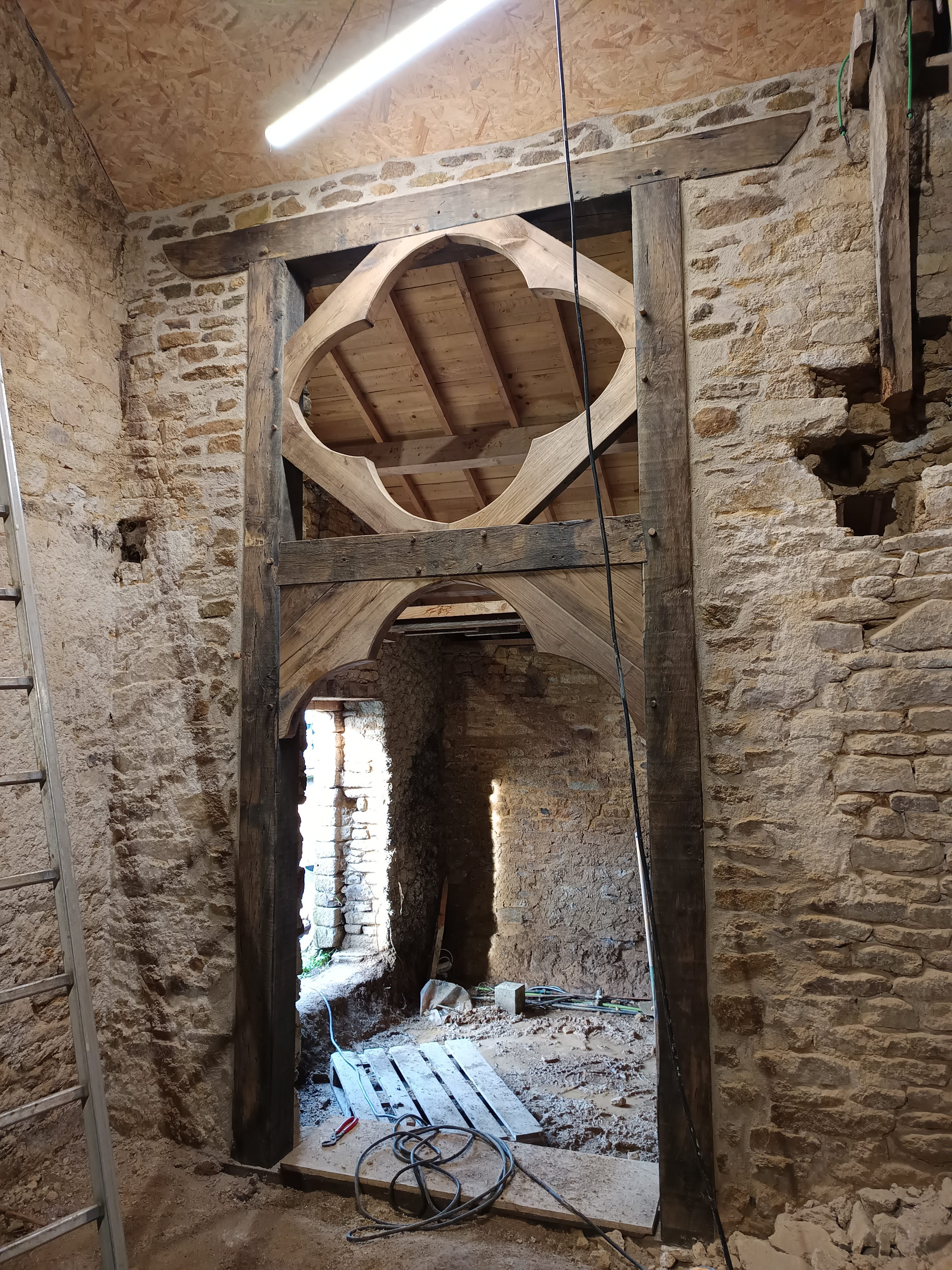 porte, passage Large inside door, old oak, new